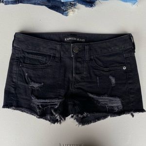 Express Black Cut Off Denim Jean Shorts 00